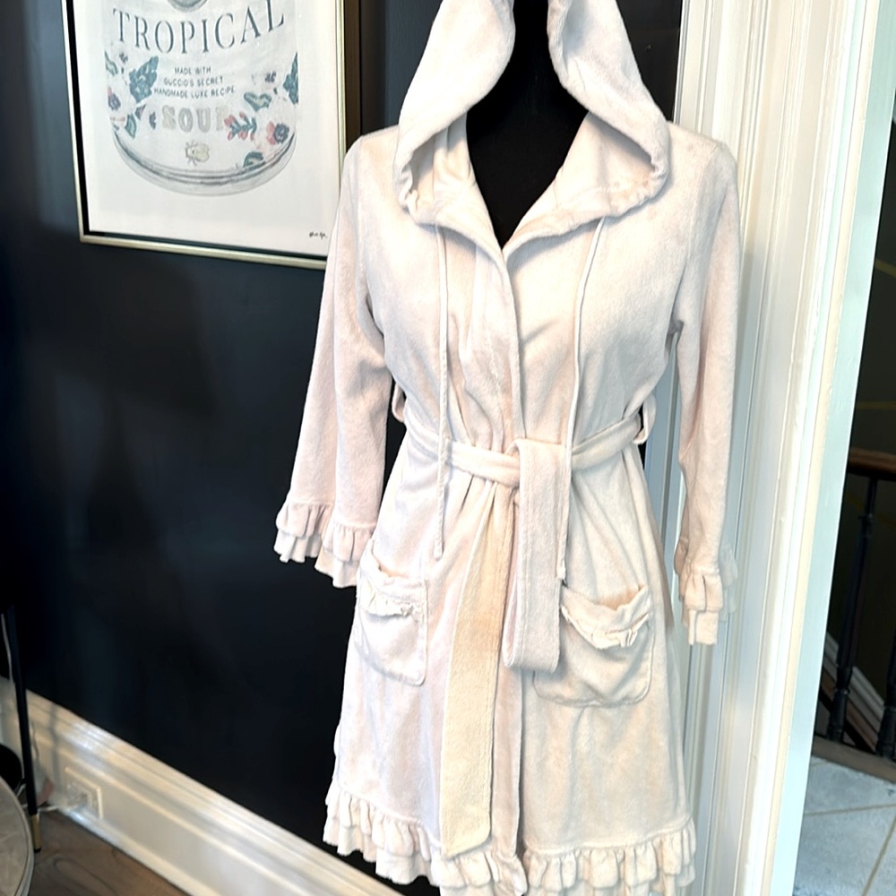 Vintage juniors Juicy Couture white terry cloth mini bath beach robe size small